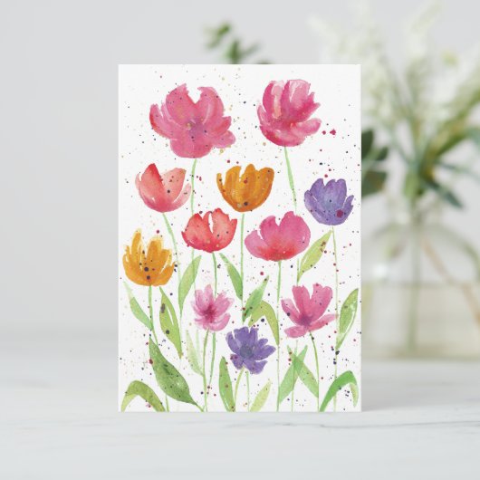 Carte pour notes de champ fleur sauvage (Debout devant)