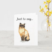 Carte pour notes de chat - Juste pour dire... (Fleur jaune)