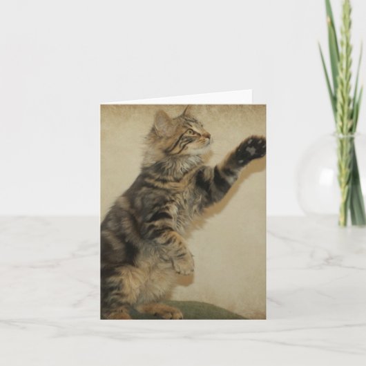 Carte pour notes de chaton de tigre - jouant (Devant)