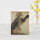 Carte pour notes de chaton de tigre - jouant (Fleur jaune)