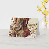 Carte pour notes de chien (Fleur jaune)