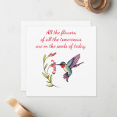 Carte pour notes de colibri 5x5 (Devant/Arrière en situation)