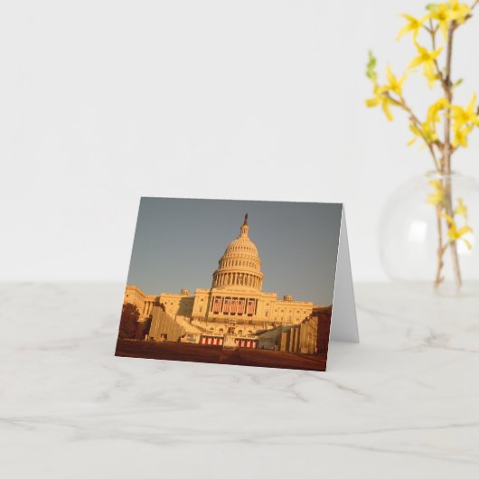 Carte pour notes de coucher du soleil de capitol (Fleur jaune)