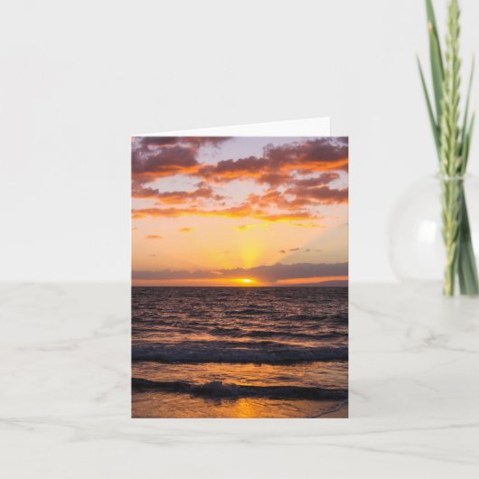 Carte pour notes de coucher du soleil de Maui (Devant)