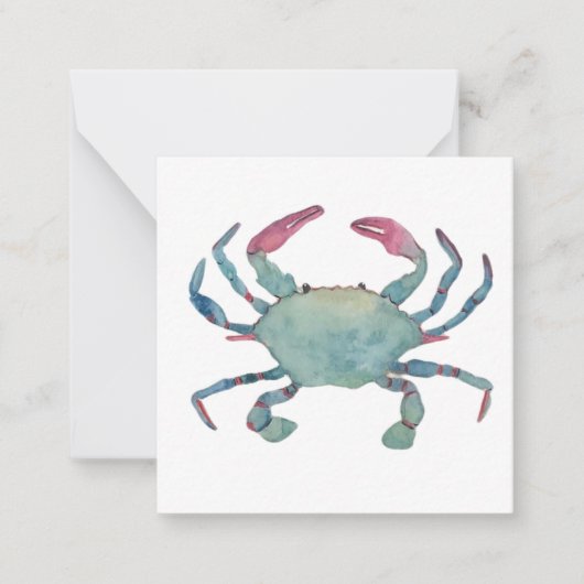 Carte pour notes de crabe aquarelle (Devant)