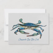 Carte pour notes de crabe bleu de la baie Chesapea (Devant)