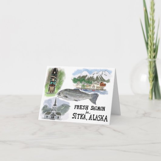 Carte pour notes de croquis de voyage : Saumon à S (Devant)