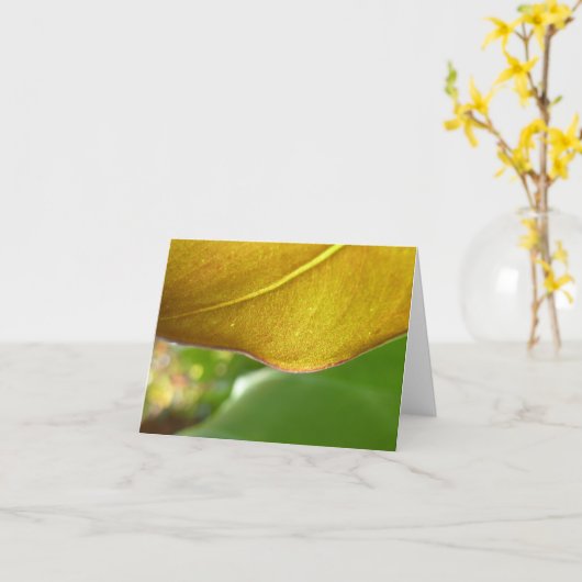 Carte pour notes de feuille d'or (Fleur jaune)