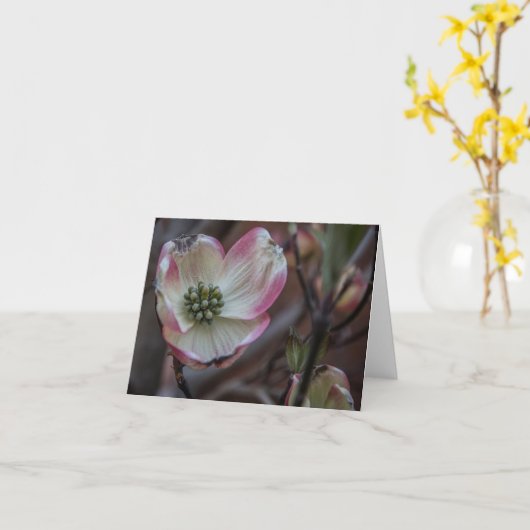 Carte pour notes de fleur de cornouiller (Fleur jaune)