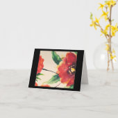 Carte pour notes de fleurs avec Poppy sur le devan (Fleur jaune)