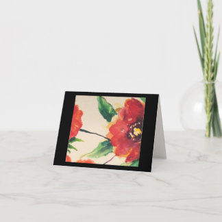Carte pour notes de fleurs avec Poppy sur le devan