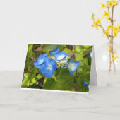 Carte pour notes de fleurs bleues (Fleur jaune)