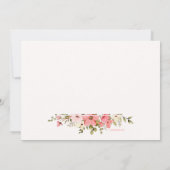 Carte pour notes de fleurs d'aquarelle rose et bla (Dos)