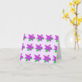 Carte pour notes de fleurs violettes (Fleur jaune)