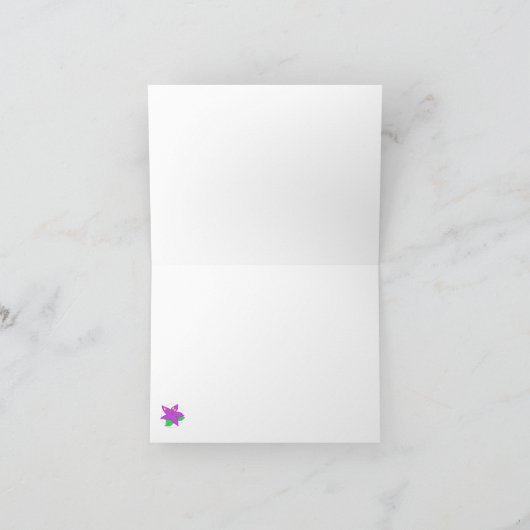 Carte pour notes de fleurs violettes (Intérieur)