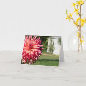 CARTE POUR NOTES DE "GRAND DAHLIA ROSE" (Fleur jaune)