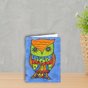 Carte pour notes de hibou Abstrait