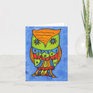 Carte pour notes de hibou Abstrait