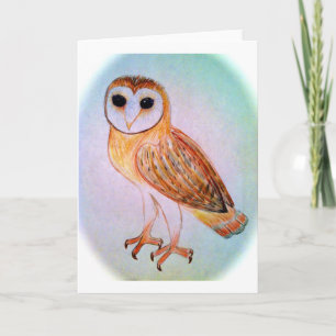 Carte pour notes de hibou de grange