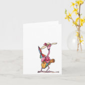 Carte pour notes de jour de plage de Flamant rose (Fleur jaune)