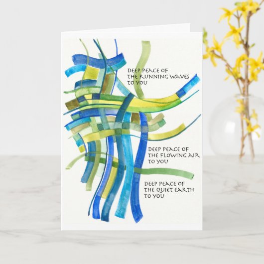 Carte pour notes de la bénédiction irlandaise de D (Fleur jaune)