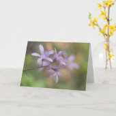 Carte pour notes de la branche de fleurs violettes (Fleur jaune)