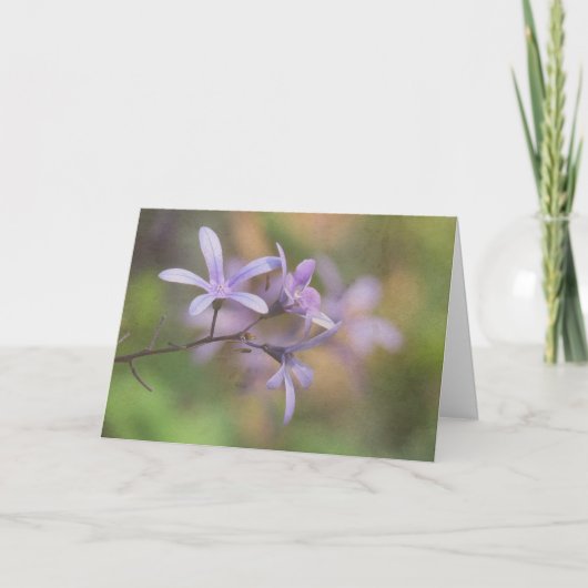 Carte pour notes de la branche de fleurs violettes (Devant)