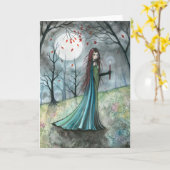 Carte pour notes de la carte gothique Vampire en b (Fleur jaune)