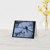 Carte pour notes de la colombe en hiver (Fleur jaune)