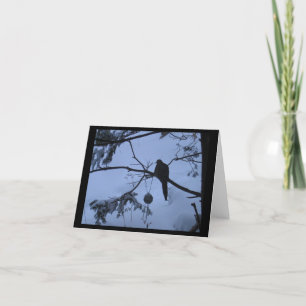 Carte pour notes de la colombe en hiver