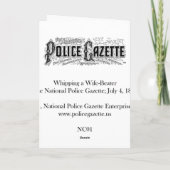 Carte pour notes de la Gazette de police (Dos)