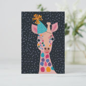 Carte pour notes de la Giraffe animal de fête (Debout devant)