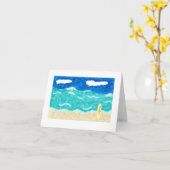 Carte pour notes de la scène de plage (Fleur jaune)