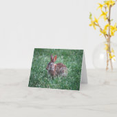Carte pour notes de lapin (Fleur jaune)