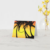 Carte pour notes de lavage de coucher de soleil tr (Fleur jaune)