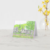 Carte pour notes de lavande en pierre de printemps (Fleur jaune)