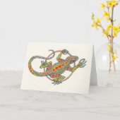 Carte pour notes de lézard de "Madame Luck" (Fleur jaune)