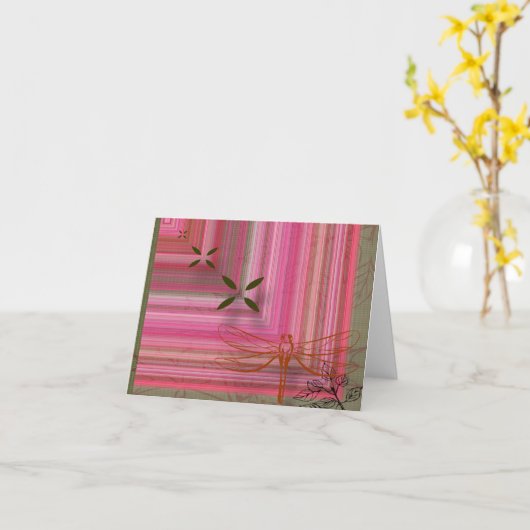 Carte pour notes de libellule (Fleur jaune)