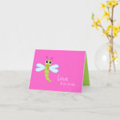 Carte pour notes de libellule (Fleur jaune)