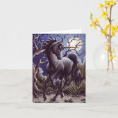 Carte pour notes de lune de licorne (Fleur jaune)