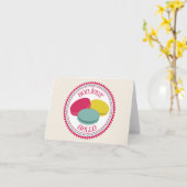 Carte pour notes de Macarons de Français - Bonjour (Fleur jaune)