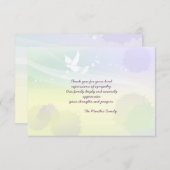 Carte pour notes de Merci de  de la colombe blanch (Devant / Derrière)