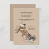 Carte pour notes de Merci de deuil d'oiseaux solit (Devant / Derrière)