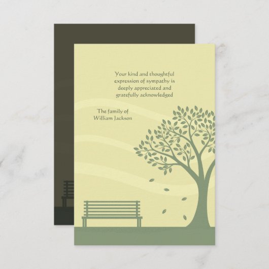 Carte pour notes de Merci de dossier vide (Devant / Derrière)