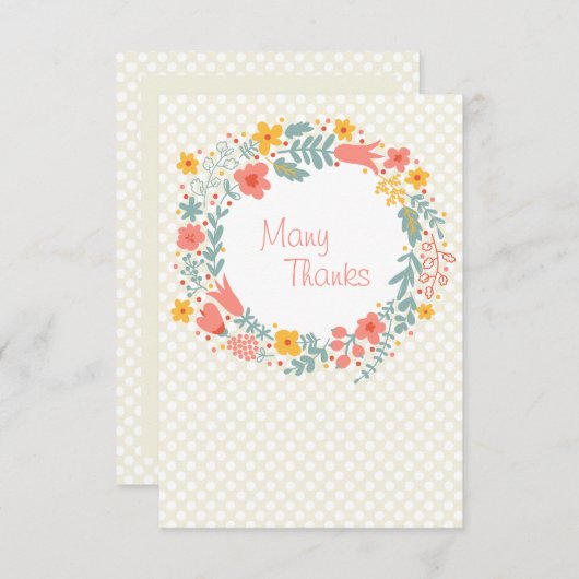 Carte pour notes de Merci de germes de printemps (Devant / Derrière)