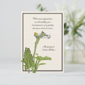 Carte pour notes de Merci de perte de zantedeschia (Debout devant)