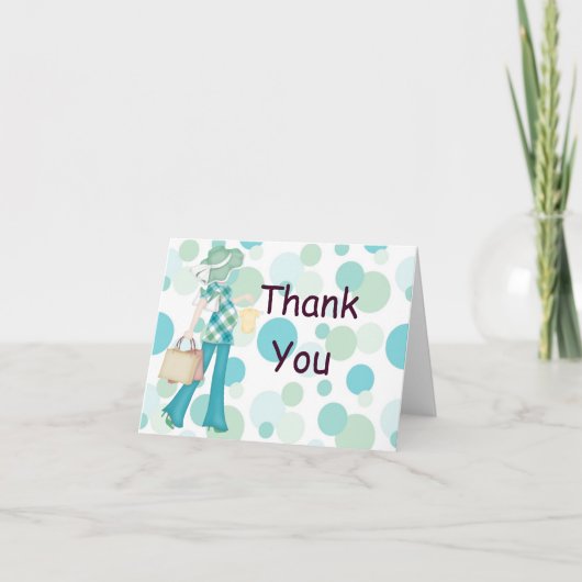 Carte pour notes de Merci de point Polka (CA) inst (Devant)