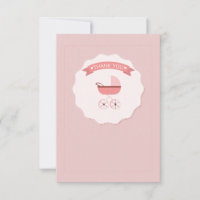 Carte pour notes de Merci de transport de bébé ros