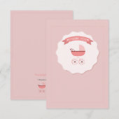 Carte pour notes de Merci de transport de bébé ros (Devant / Derrière)