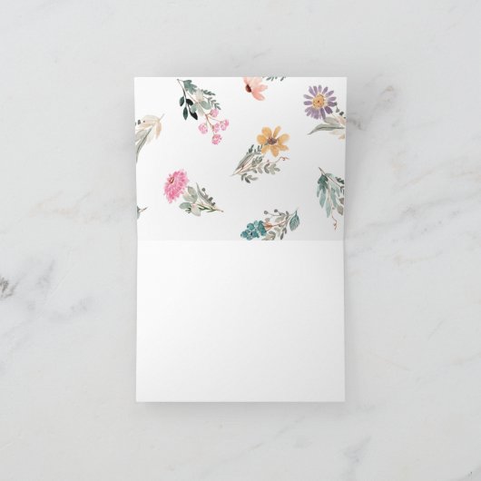 Carte pour notes de Merci fleur sauvage (Intérieur)